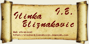 Ilinka Bliznaković vizit kartica